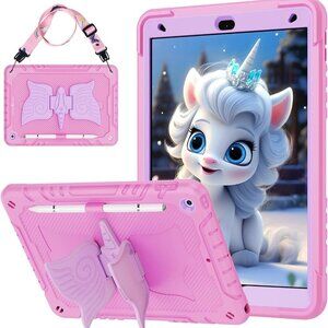 iPad 10.2 Case 9th/8th/7th Gen Heavy Duty Shockproof Cover Kickstand Pink Kids